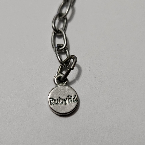 Ruby Rd Chunky Funky Rhinestone Statement Necklace Blue Teal Estate - Picture 4 of 9